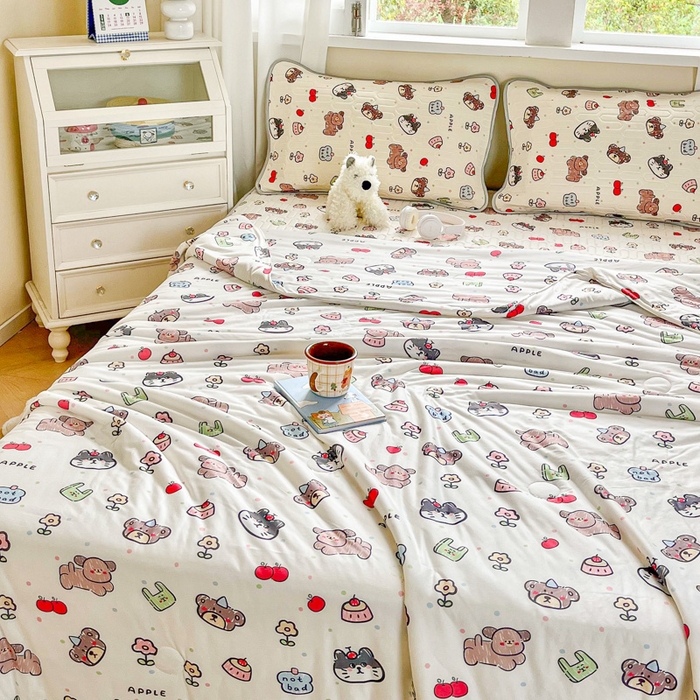 91家纺网 家纺一手货源 找家纺 小叮当家纺仓储工厂店 提供买家秀爆款花型不断货）2025新款A类母婴级宝宝被子豆豆绒牛奶针织棉被子儿童豆豆被大豆被春秋冬被 牛奶针织被-动物世界