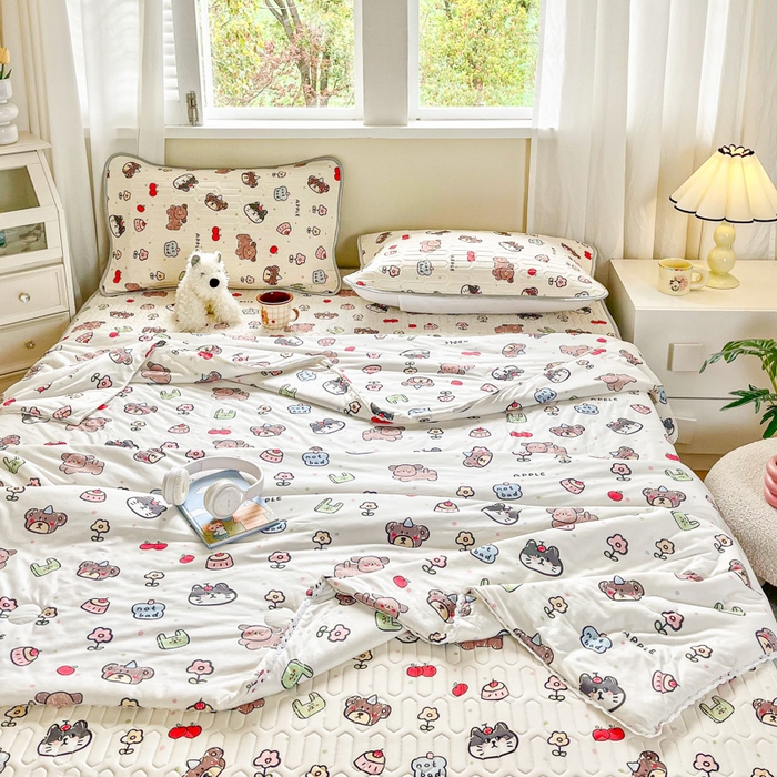 91家纺网 家纺一手货源 找家纺 小叮当家纺仓储工厂店 提供买家秀爆款花型不断货）2025新款A类母婴级宝宝被子豆豆绒牛奶针织棉被子儿童豆豆被大豆被春秋冬被 牛奶针织被-动物世界