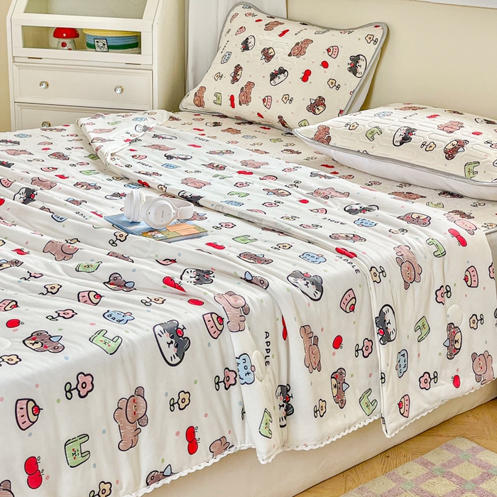 91家纺网 家纺一手货源 找家纺 小叮当家纺仓储工厂店 提供买家秀爆款花型不断货）2025新款A类母婴级宝宝被子豆豆绒牛奶针织棉被子儿童豆豆被大豆被春秋冬被 牛奶针织被-动物世界