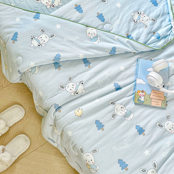 91家纺网 家纺一手货源 找家纺 小叮当家纺仓储工厂店 提供买家秀爆款花型不断货）2025新款A类母婴级宝宝被子豆豆绒牛奶针织棉被子儿童豆豆被大豆被春秋冬被 牛奶针织被-萌兔