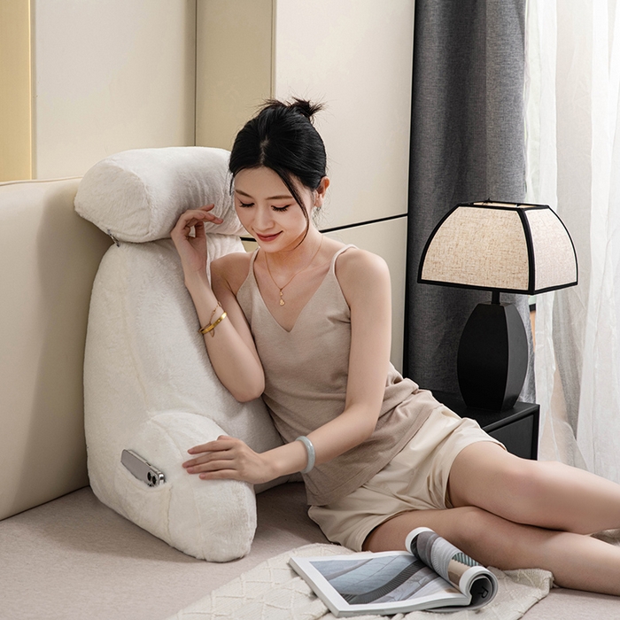 91家纺网 家纺一手货源 找家纺 （总）一兰家纺 2025新款秋冬兔绒单人靠垫加厚多功能长毛绒护腰靠垫靠背-兔绒哈基米系列