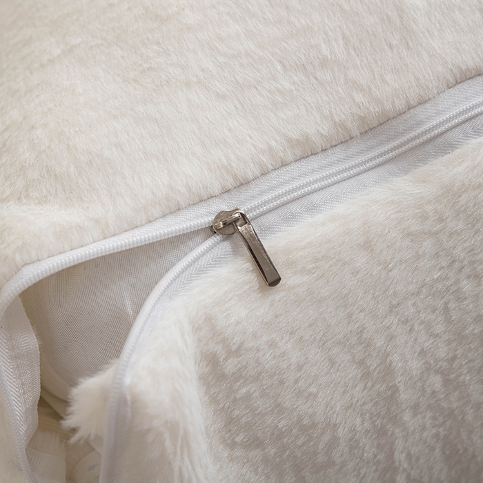 91家纺网 家纺一手货源 找家纺 一兰家纺 2025新款秋冬兔绒单人靠垫加厚多功能长毛绒护腰靠垫靠背-兔绒哈基米系列 兔绒哈基米-白