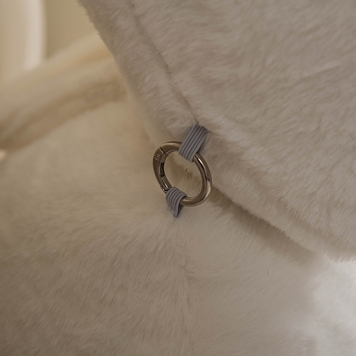 91家纺网 家纺一手货源 找家纺 一兰家纺 2025新款秋冬兔绒单人靠垫加厚多功能长毛绒护腰靠垫靠背-兔绒哈基米系列 兔绒哈基米-白