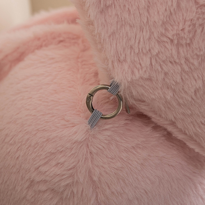 91家纺网 家纺一手货源 找家纺 一兰家纺 2025新款秋冬兔绒单人靠垫加厚多功能长毛绒护腰靠垫靠背-兔绒哈基米系列 兔绒哈基米-粉