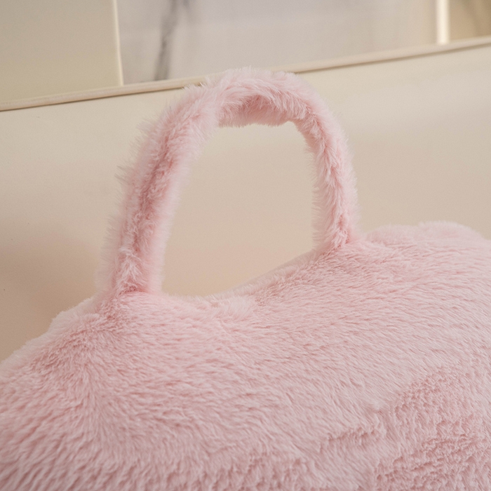 91家纺网 家纺一手货源 找家纺 一兰家纺 2025新款秋冬兔绒单人靠垫加厚多功能长毛绒护腰靠垫靠背-兔绒哈基米系列 兔绒哈基米-粉