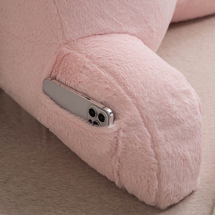 91家纺网 家纺一手货源 找家纺 一兰家纺 2025新款秋冬兔绒单人靠垫加厚多功能长毛绒护腰靠垫靠背-兔绒哈基米系列 兔绒哈基米-粉