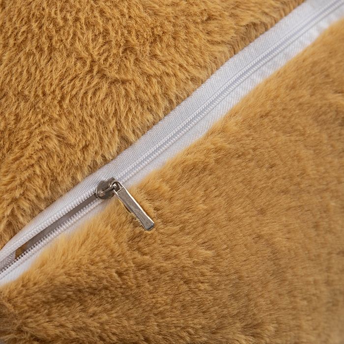 91家纺网 家纺一手货源 找家纺 一兰家纺 2025新款秋冬兔绒单人靠垫加厚多功能长毛绒护腰靠垫靠背-兔绒哈基米系列 兔绒哈基米-黄