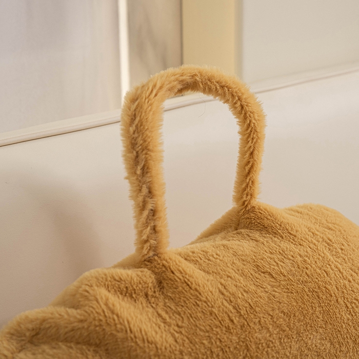 91家纺网 家纺一手货源 找家纺 一兰家纺 2025新款秋冬兔绒单人靠垫加厚多功能长毛绒护腰靠垫靠背-兔绒哈基米系列 兔绒哈基米-黄