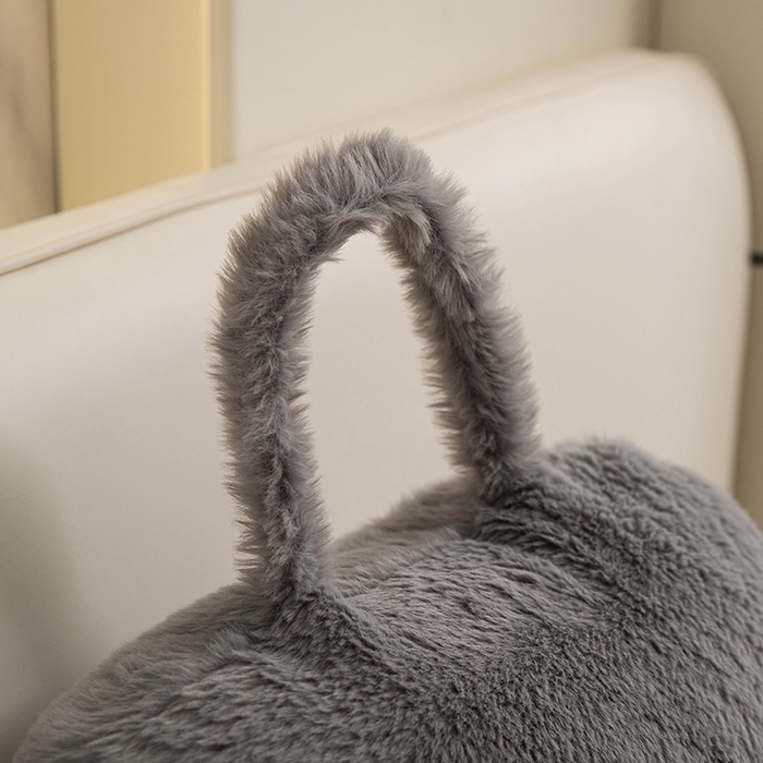 91家纺网 家纺一手货源 找家纺 一兰家纺 2025新款秋冬兔绒单人靠垫加厚多功能长毛绒护腰靠垫靠背-兔绒哈基米系列 兔绒哈基米-灰