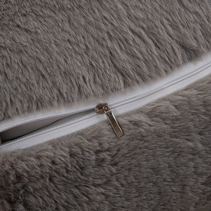 91家纺网 家纺一手货源 找家纺 一兰家纺 2025新款秋冬兔绒单人靠垫加厚多功能长毛绒护腰靠垫靠背-兔绒哈基米系列 兔绒哈基米-灰