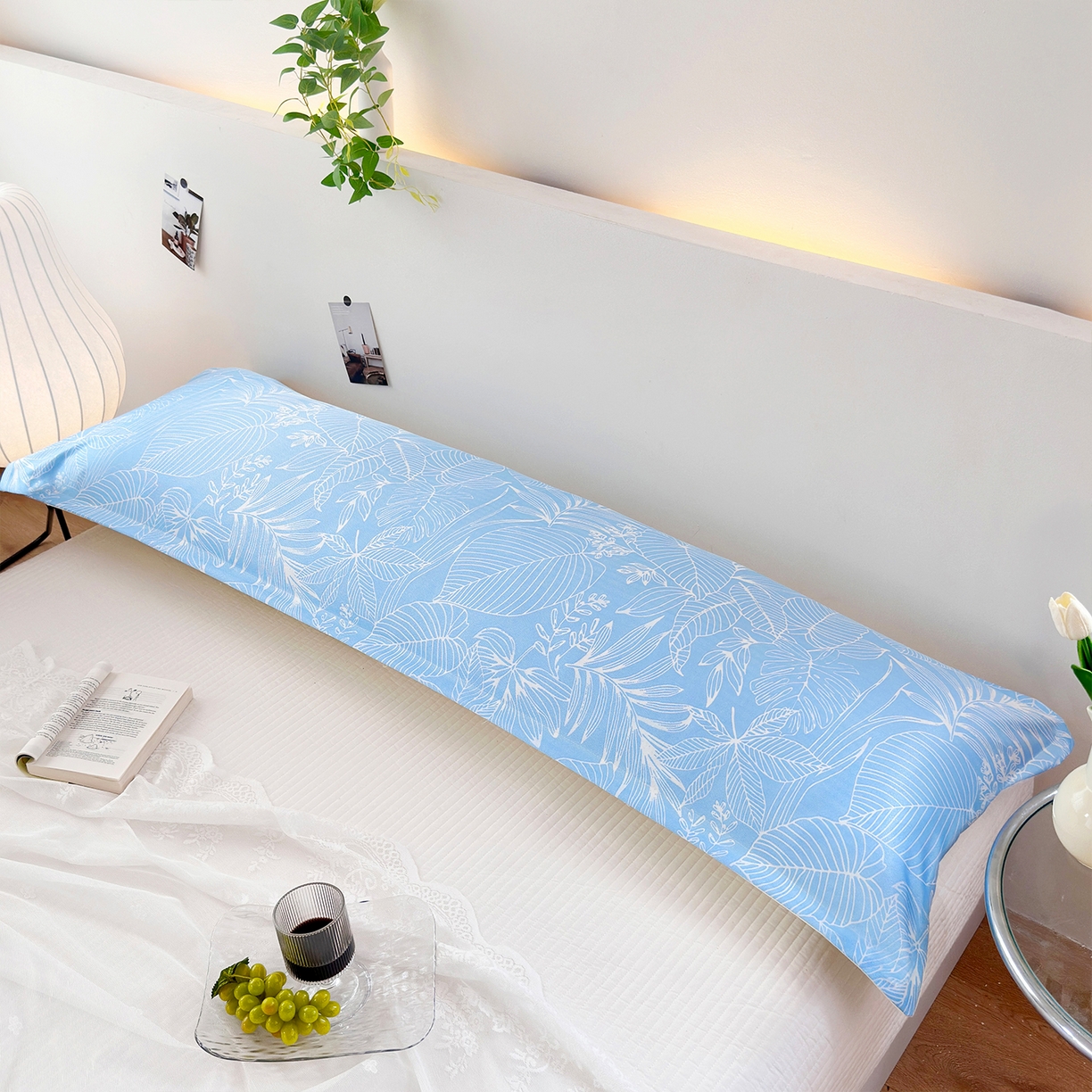 91家纺网 家纺一手货源 找家纺 云玲时尚 2025新款凉感丝双人枕枕头 芳菲-蓝