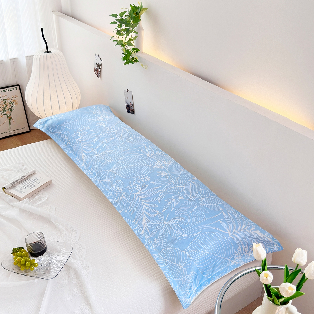 91家纺网 家纺一手货源 找家纺 云玲时尚 2025新款凉感丝双人枕枕头 芳菲-蓝