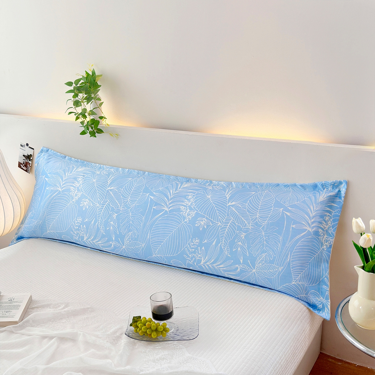 91家纺网 家纺一手货源 找家纺 云玲时尚 2025新款凉感丝双人枕枕头 芳菲-蓝