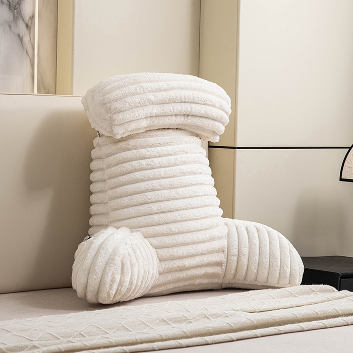 91家纺网 家纺一手货源 找家纺 一兰家纺 2025新款单人靠垫加厚薯条绒床头靠背护腰靠垫可拆洗款-薯薯系列 薯薯-蜜白