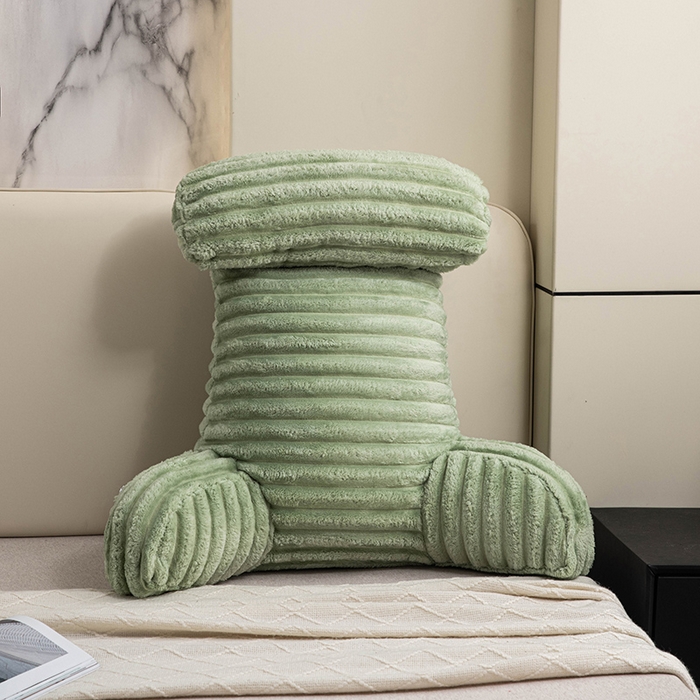 91家纺网 家纺一手货源 找家纺 一兰家纺 2025新款单人靠垫加厚薯条绒床头靠背护腰靠垫可拆洗款-薯薯系列 薯薯-青绿