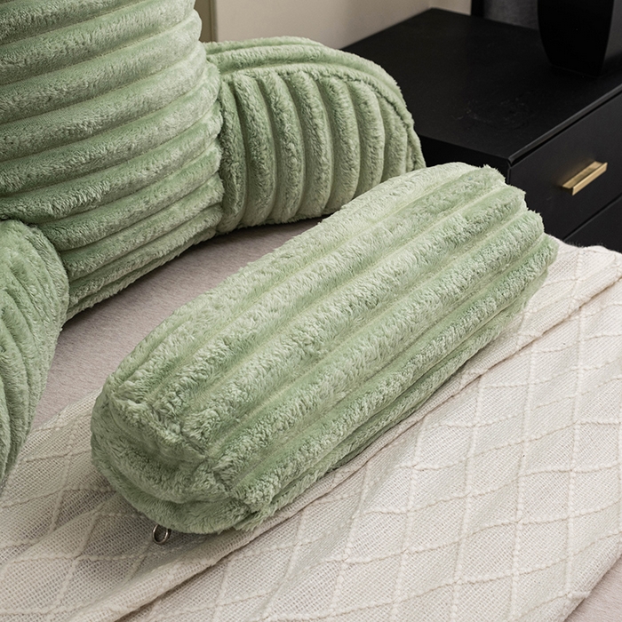 91家纺网 家纺一手货源 找家纺 一兰家纺 2025新款单人靠垫加厚薯条绒床头靠背护腰靠垫可拆洗款-薯薯系列 薯薯-青绿