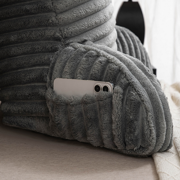 91家纺网 家纺一手货源 找家纺 一兰家纺 2025新款单人靠垫加厚薯条绒床头靠背护腰靠垫可拆洗款-薯薯系列 薯薯-雾灰