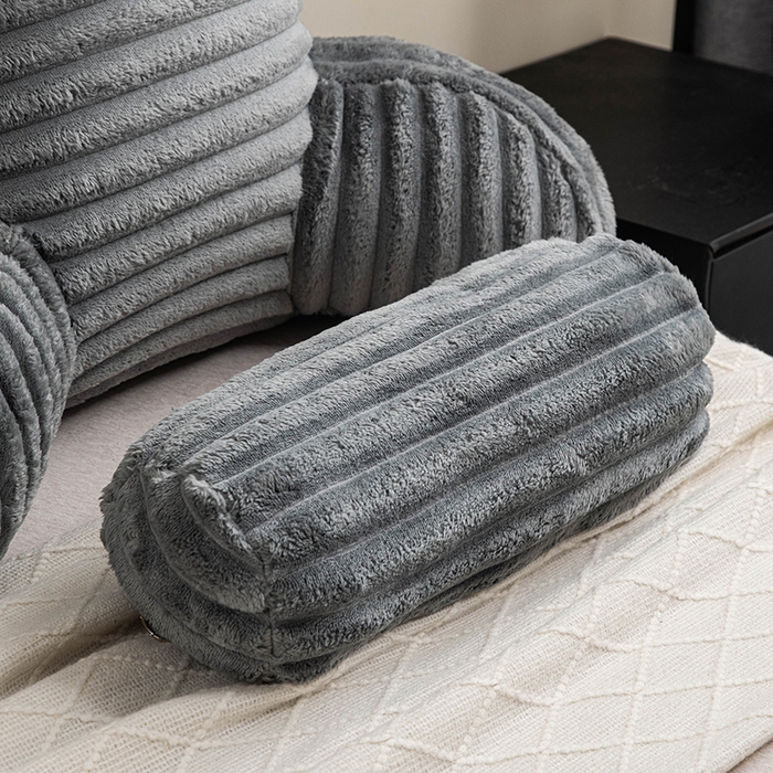 91家纺网 家纺一手货源 找家纺 一兰家纺 2025新款单人靠垫加厚薯条绒床头靠背护腰靠垫可拆洗款-薯薯系列 薯薯-雾灰