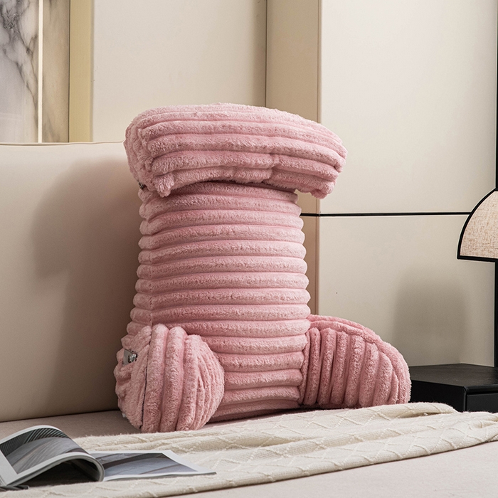 91家纺网 家纺一手货源 找家纺 一兰家纺 2025新款单人靠垫加厚薯条绒床头靠背护腰靠垫可拆洗款-薯薯系列 薯薯-嫣粉