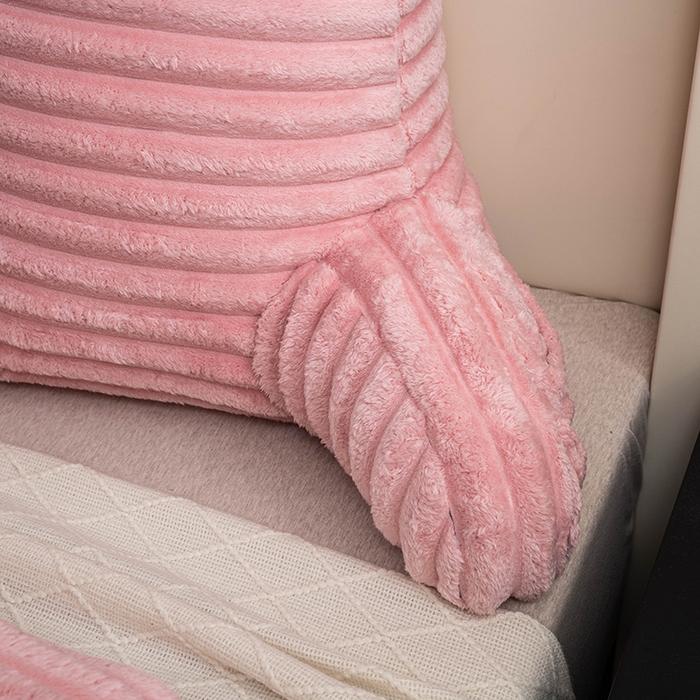 91家纺网 家纺一手货源 找家纺 一兰家纺 2025新款单人靠垫加厚薯条绒床头靠背护腰靠垫可拆洗款-薯薯系列 薯薯-嫣粉