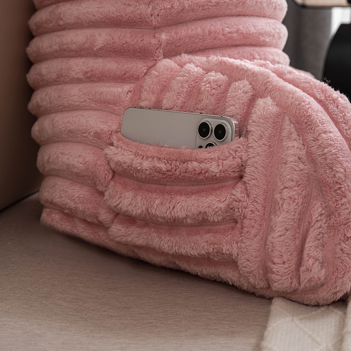 91家纺网 家纺一手货源 找家纺 一兰家纺 2025新款单人靠垫加厚薯条绒床头靠背护腰靠垫可拆洗款-薯薯系列 薯薯-嫣粉