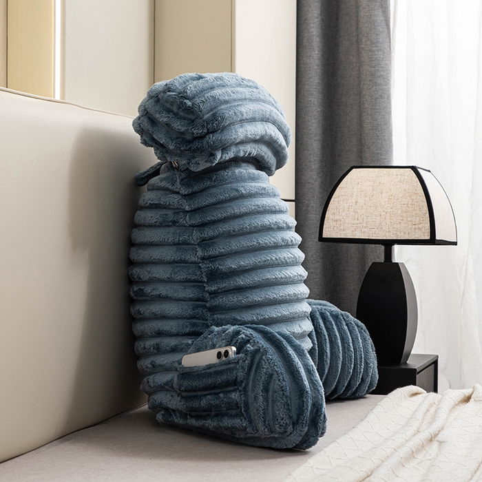 91家纺网 家纺一手货源 找家纺 一兰家纺 2025新款单人靠垫加厚薯条绒床头靠背护腰靠垫可拆洗款-薯薯系列 薯薯-曰蓝