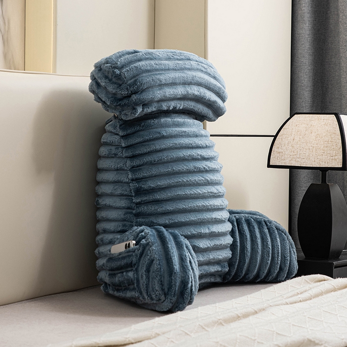 91家纺网 家纺一手货源 找家纺 一兰家纺 2025新款单人靠垫加厚薯条绒床头靠背护腰靠垫可拆洗款-薯薯系列 薯薯-曰蓝