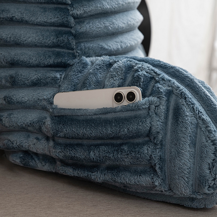 91家纺网 家纺一手货源 找家纺 一兰家纺 2025新款单人靠垫加厚薯条绒床头靠背护腰靠垫可拆洗款-薯薯系列 薯薯-曰蓝