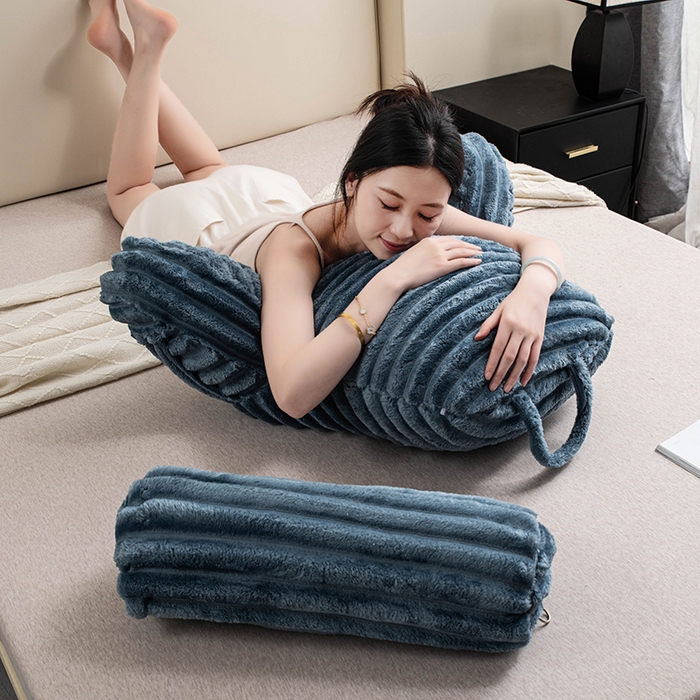 91家纺网 家纺一手货源 找家纺 一兰家纺 2025新款单人靠垫加厚薯条绒床头靠背护腰靠垫可拆洗款-薯薯系列 薯薯-曰蓝