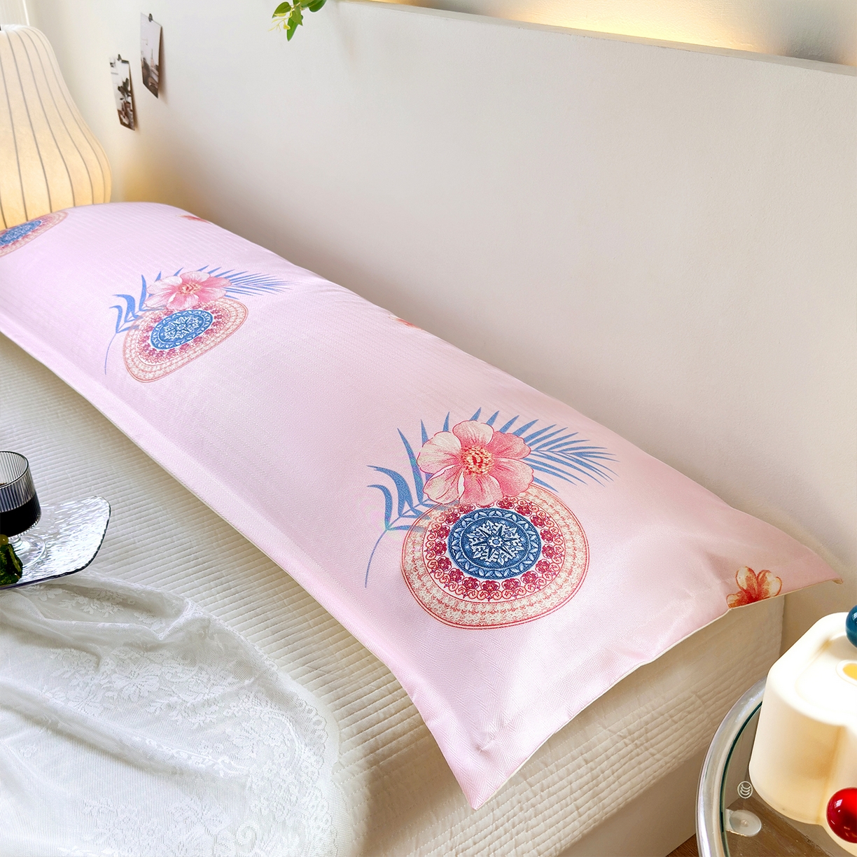 91家纺网 家纺一手货源 找家纺 云玲时尚 2025新款凉感丝双人枕枕头 国色天香-粉