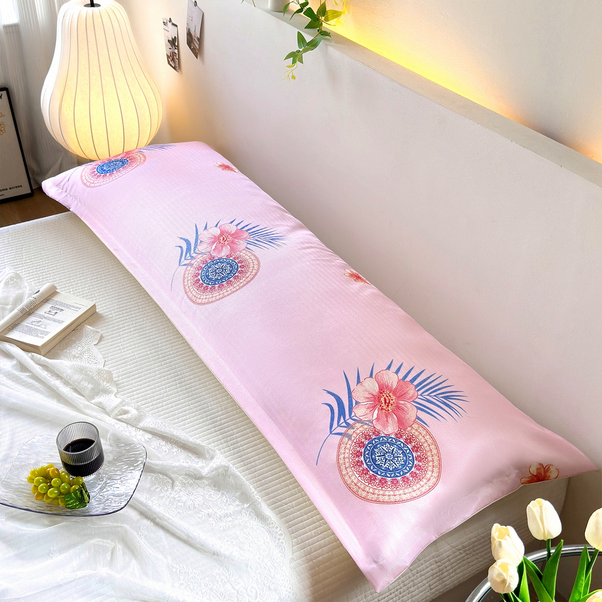 91家纺网 家纺一手货源 找家纺 云玲时尚 2025新款凉感丝双人枕枕头 国色天香-粉