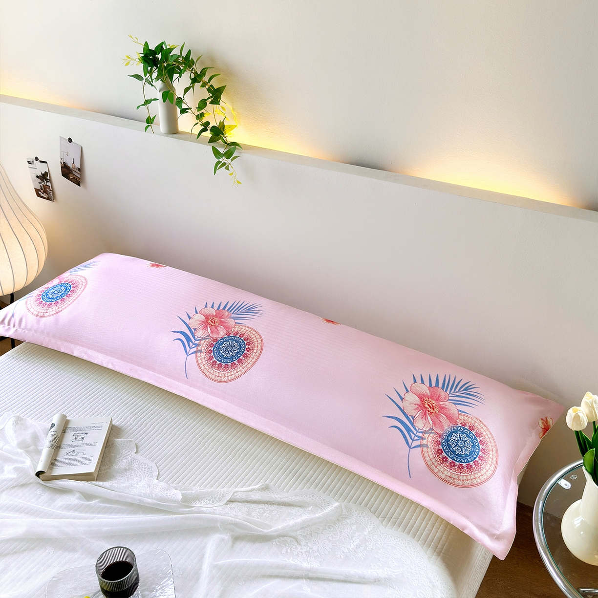 91家纺网 家纺一手货源 找家纺 云玲时尚 2025新款凉感丝双人枕枕头 国色天香-粉