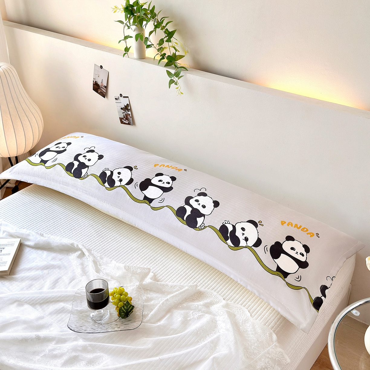 91家纺网 家纺一手货源 找家纺 云玲时尚 2025新款凉感丝双人枕枕头 熊猫-灰