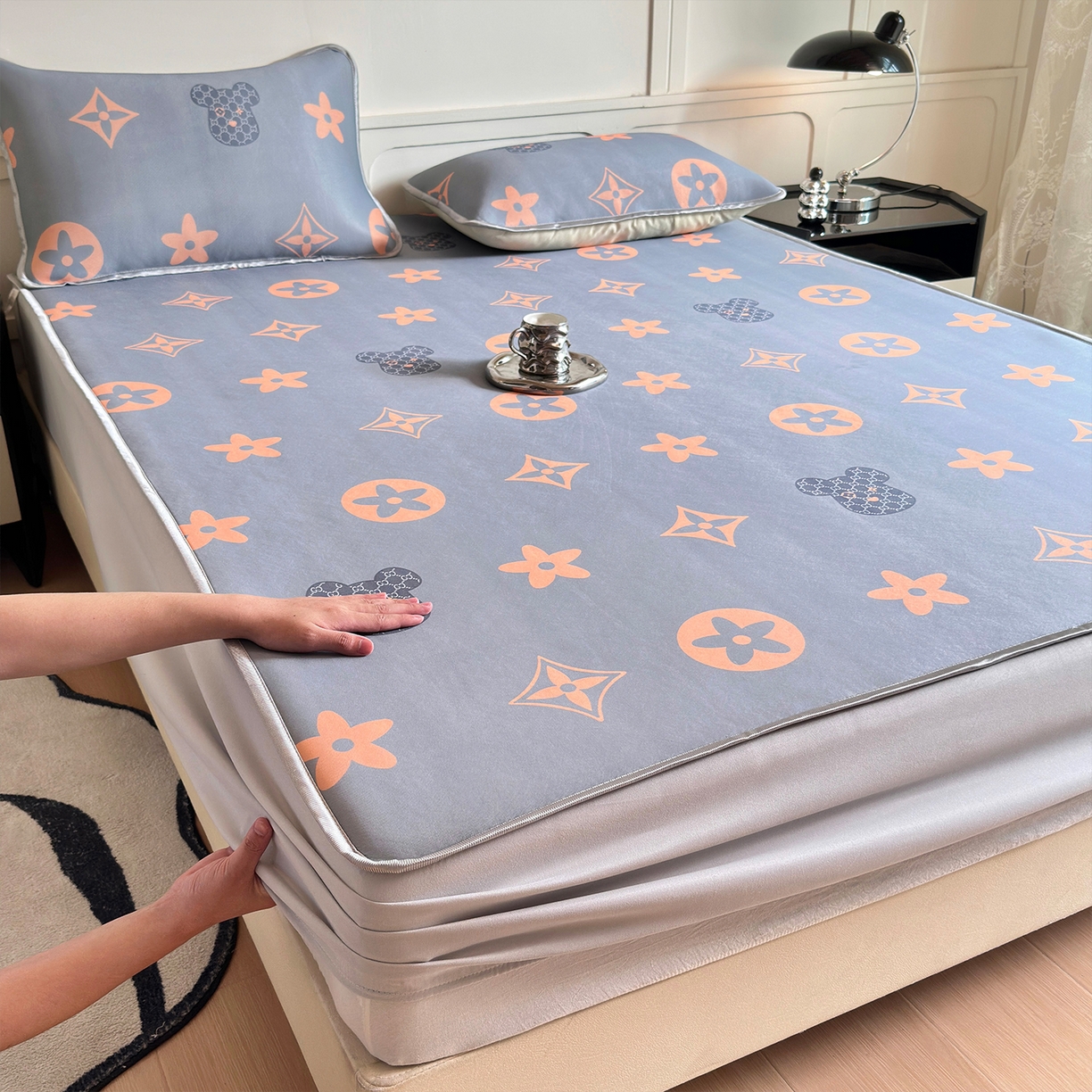 乐居家纺 2025新款凉感丝三明治床笠款凉席席子 布莱迪