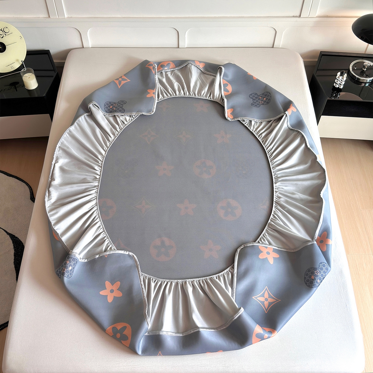 91家纺网 家纺一手货源 找家纺 乐居家纺 2025新款凉感丝三明治床笠款凉席席子 布莱迪