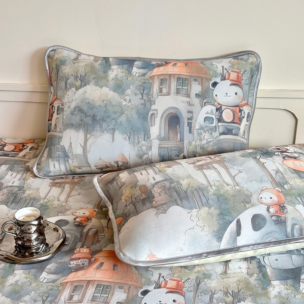 91家纺网 家纺一手货源 找家纺 乐居家纺 2025新款凉感丝三明治床笠款凉席席子 幻谷