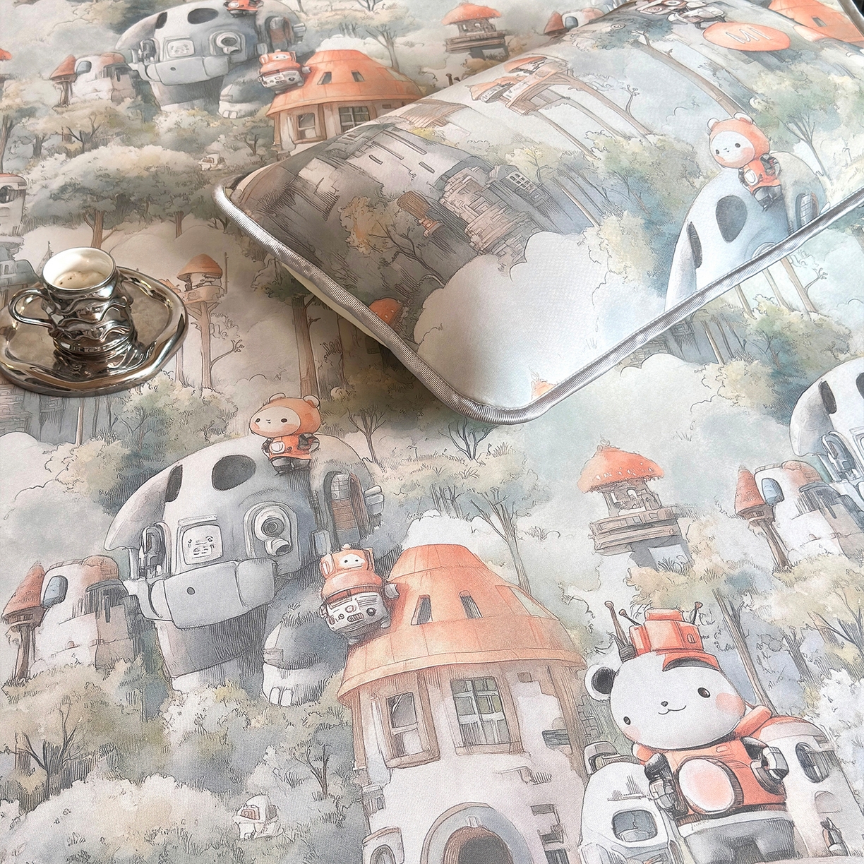 91家纺网 家纺一手货源 找家纺 乐居家纺 2025新款凉感丝三明治床笠款凉席席子 幻谷