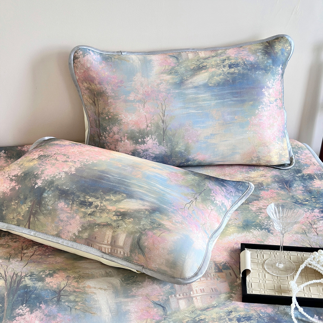 91家纺网 家纺一手货源 找家纺 乐居家纺 2025新款凉感丝三明治床笠款凉席席子 云汀