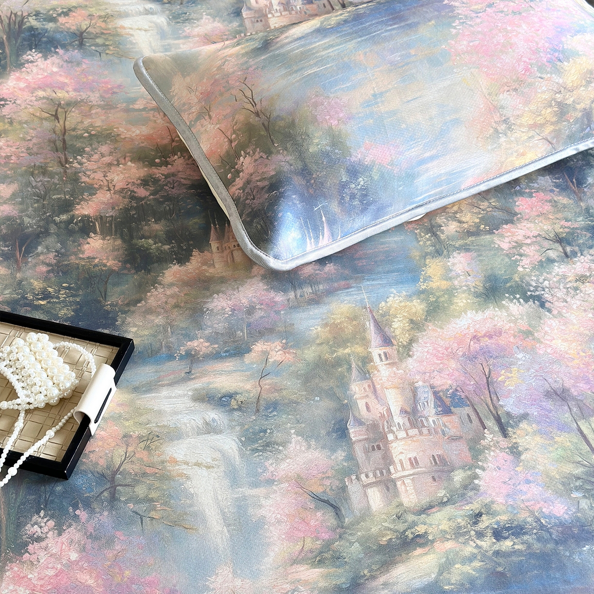 91家纺网 家纺一手货源 找家纺 乐居家纺 2025新款凉感丝三明治床笠款凉席席子 云汀