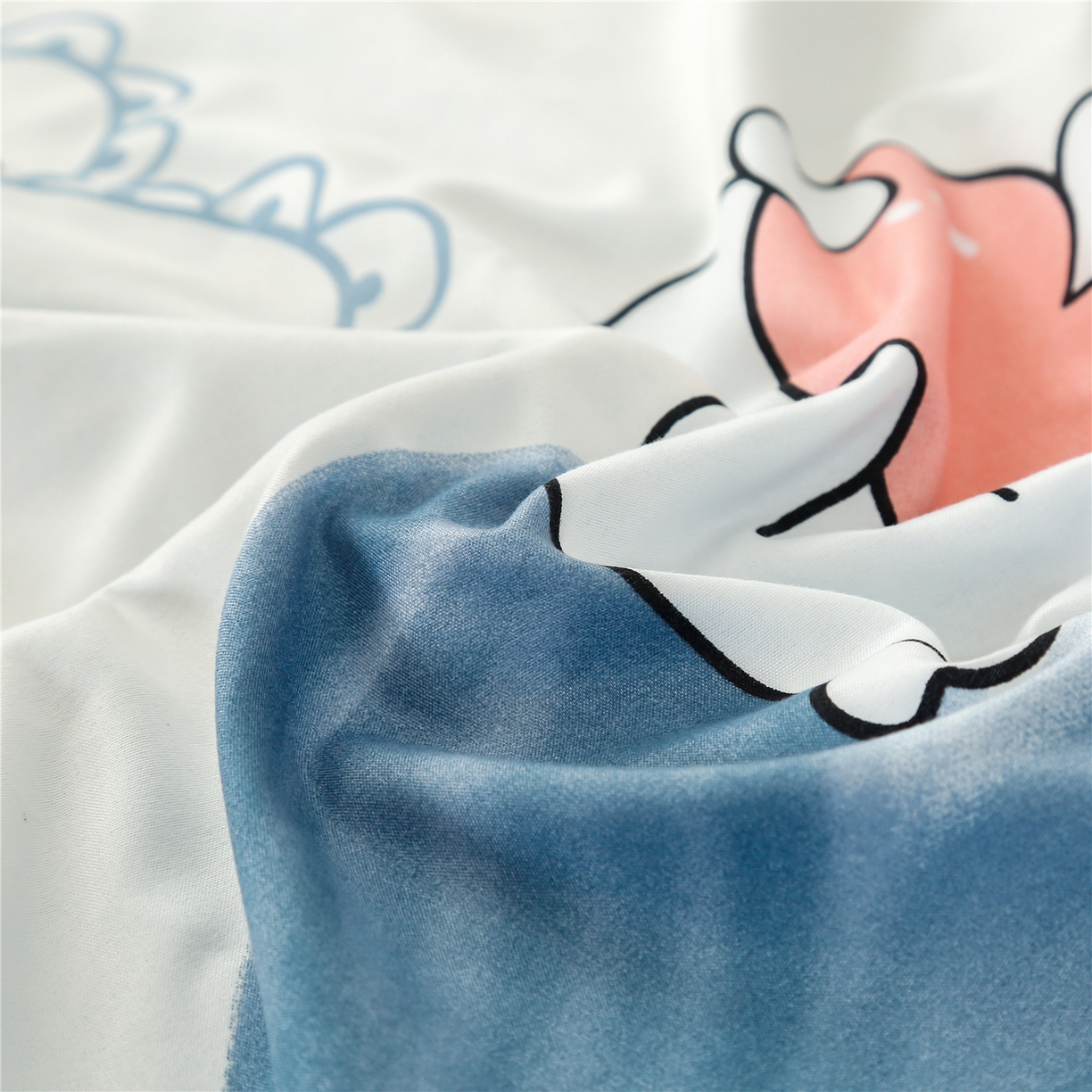 91家纺网 家纺一手货源 找家纺 曼璐2025新款学生床笠三件套四件套 爱心兔