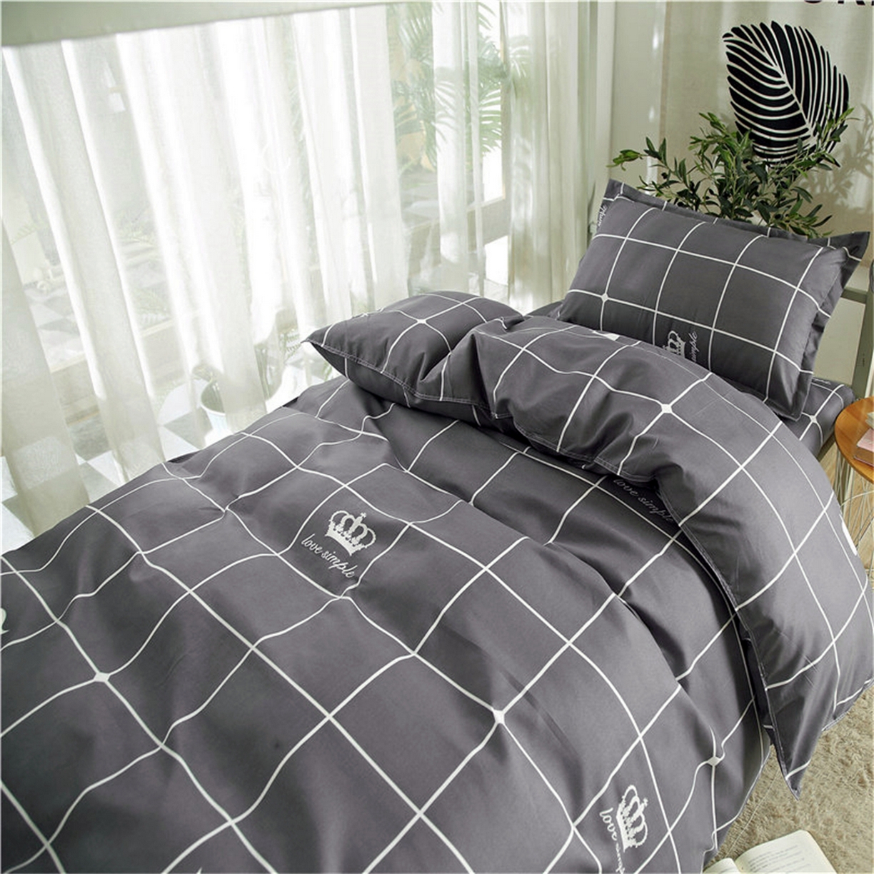 91家纺网 家纺一手货源 找家纺 曼璐2025新款学生床笠三件套四件套 简单爱