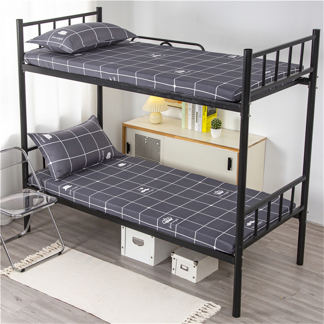 91家纺网 家纺一手货源 找家纺 曼璐2025新款学生床笠三件套四件套 简单爱