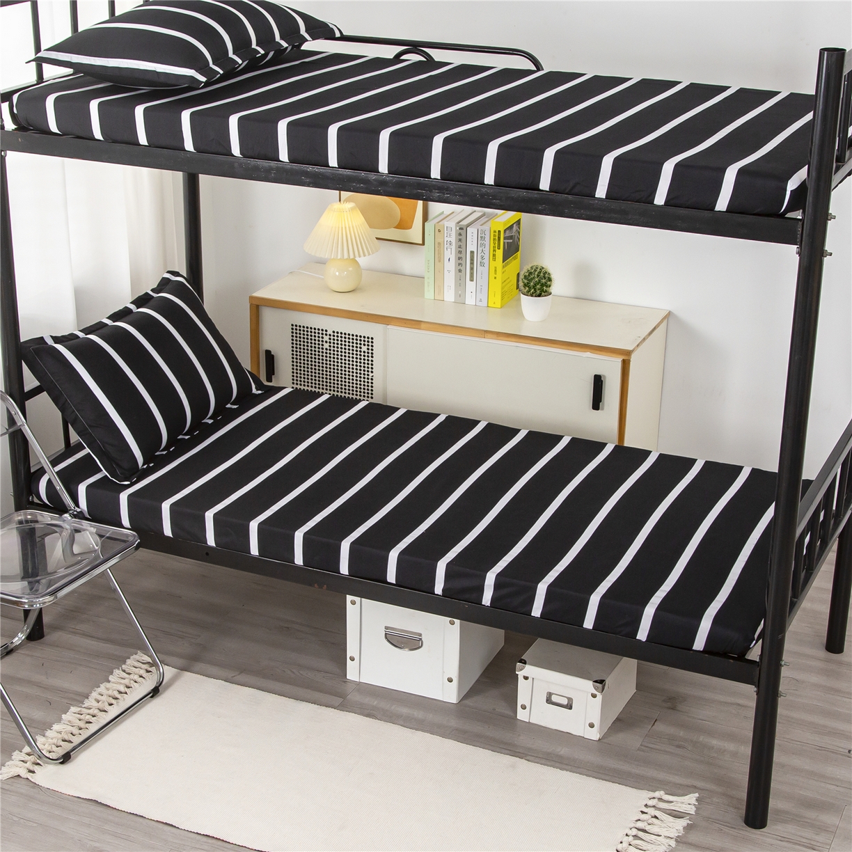 91家纺网 家纺一手货源 找家纺 曼璐2025新款学生床笠三件套四件套 简约人生