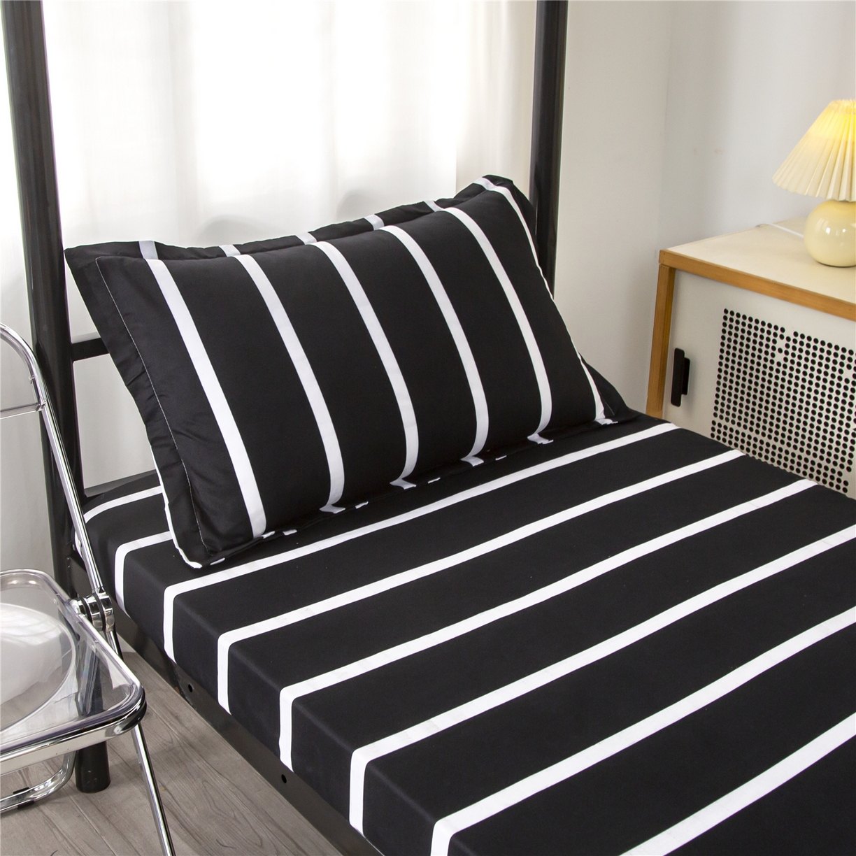 91家纺网 家纺一手货源 找家纺 曼璐2025新款学生床笠三件套四件套 简约人生