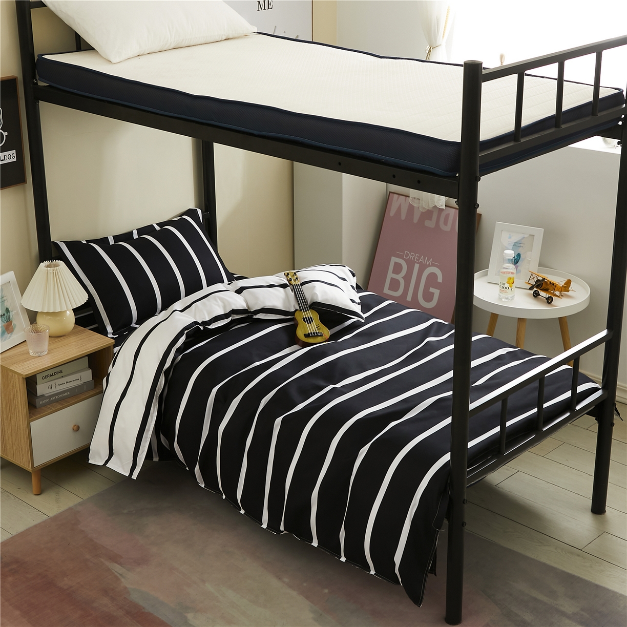 91家纺网 家纺一手货源 找家纺 曼璐2025新款学生床笠三件套四件套 简约人生