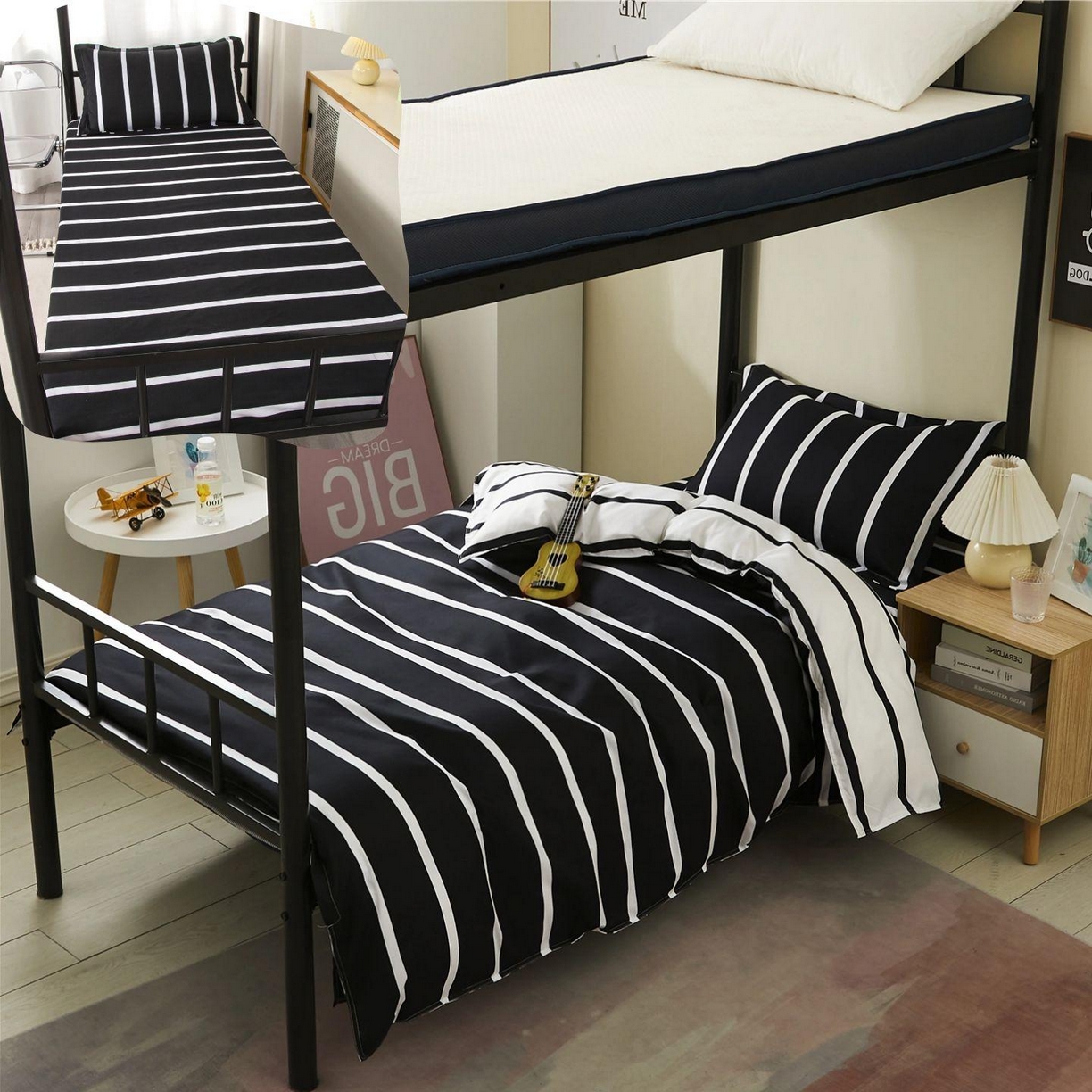 曼璐2025新款学生床笠三件套四件套 简约人生