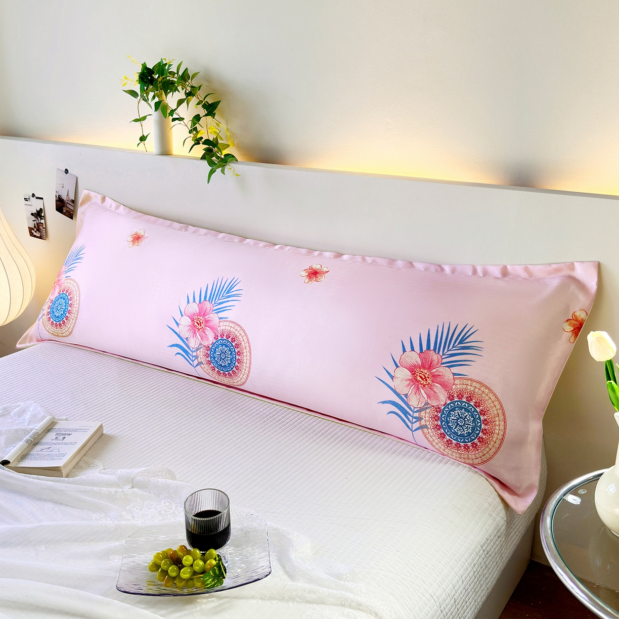 91家纺网 家纺一手货源 找家纺 （总）乐居家纺 2025新款凉感高密冰丝双人印花枕套+内芯