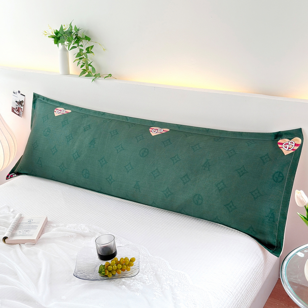 91家纺网 家纺一手货源 找家纺 乐居家纺 2025新款凉感高密冰丝双人印花枕套+内芯 米妮兔-绿