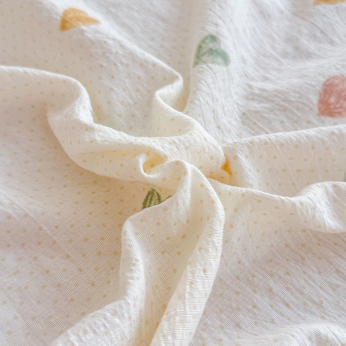 91家纺网 家纺一手货源 找家纺 莎臣豹 2025新款A类云感木棉皱皱纱双层纱床裙可配二三件套 蜜糖心语