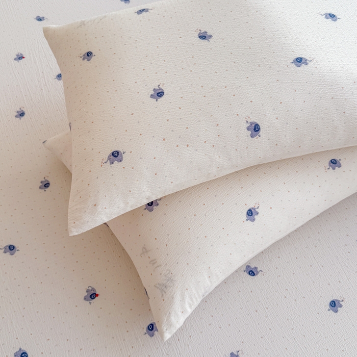 91家纺网 家纺一手货源 找家纺 莎臣豹 2025新款A类云感木棉皱皱纱双层纱床裙可配二三件套 趣萌小象